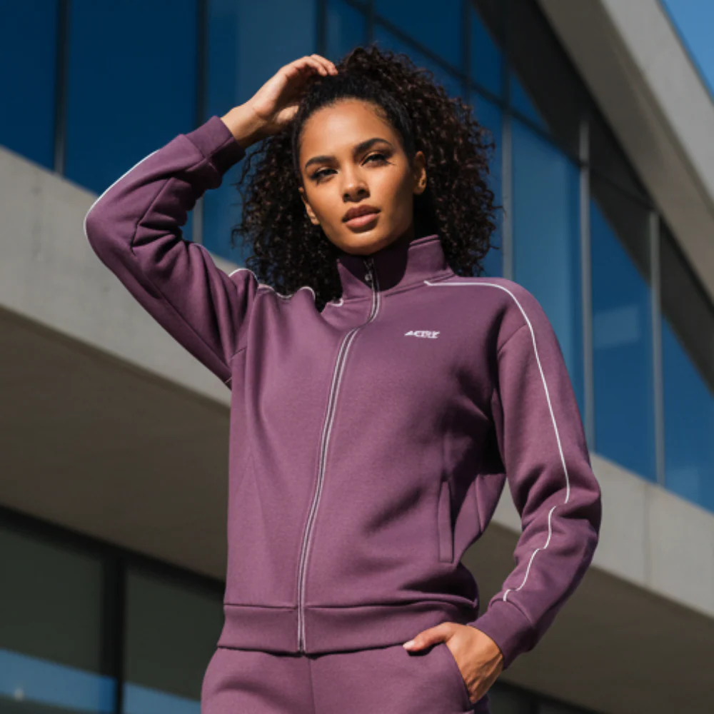 ACTIV BASIC ZIPPER SWEATSHIRT - PURPLE