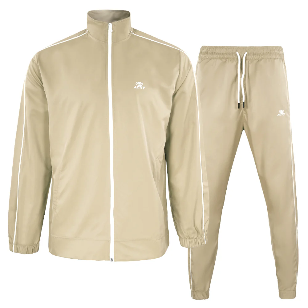 ACTIV BASIC ZIPPER TRACKSUIT - BEIGE - Image 2