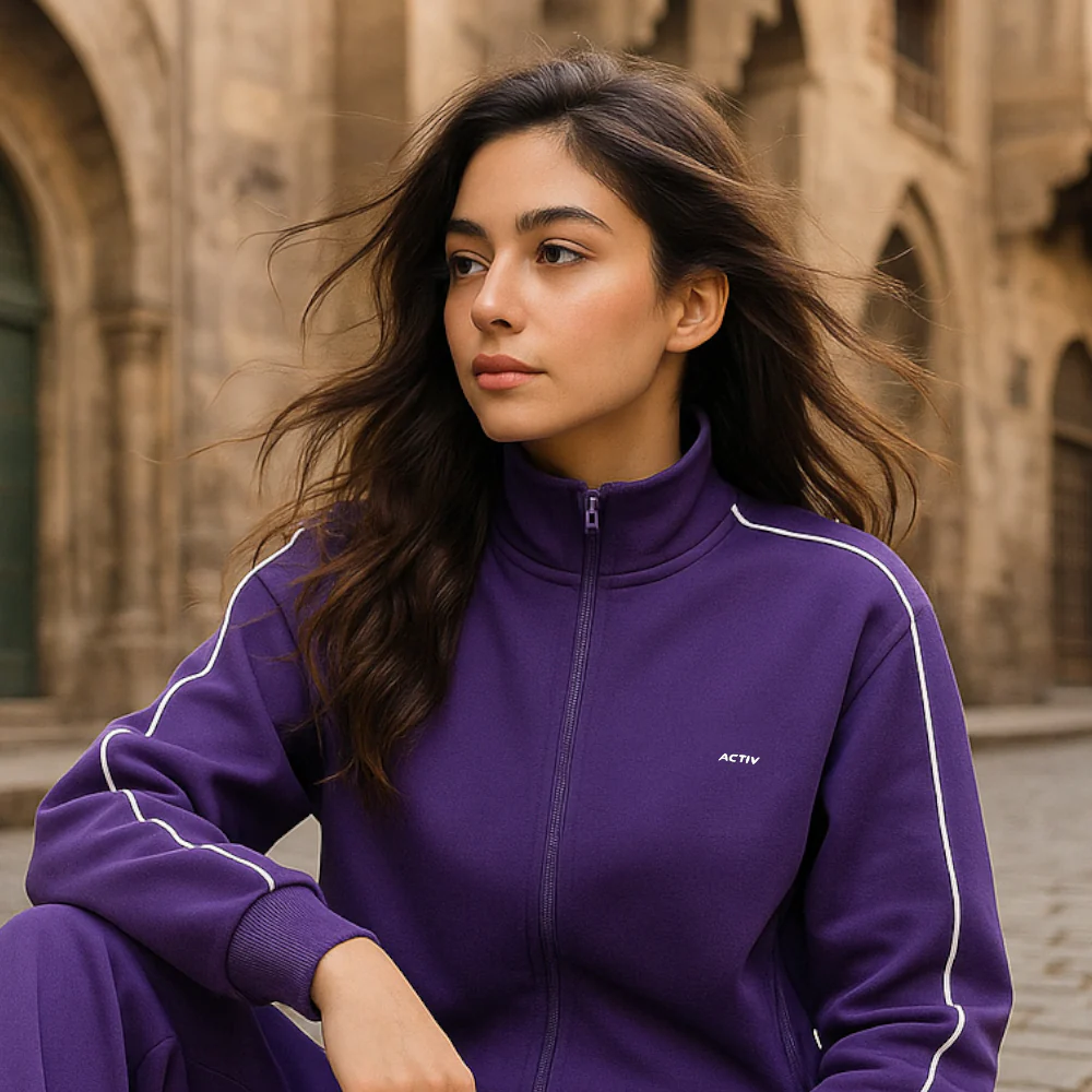 ACTIV BASIC ZIPPER TRACKTOP - PURPLE
