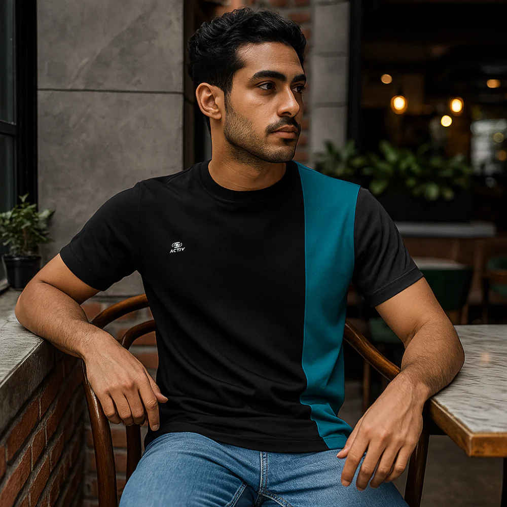 ACTIV CROW R.NECK T-SHIRT - BLACK