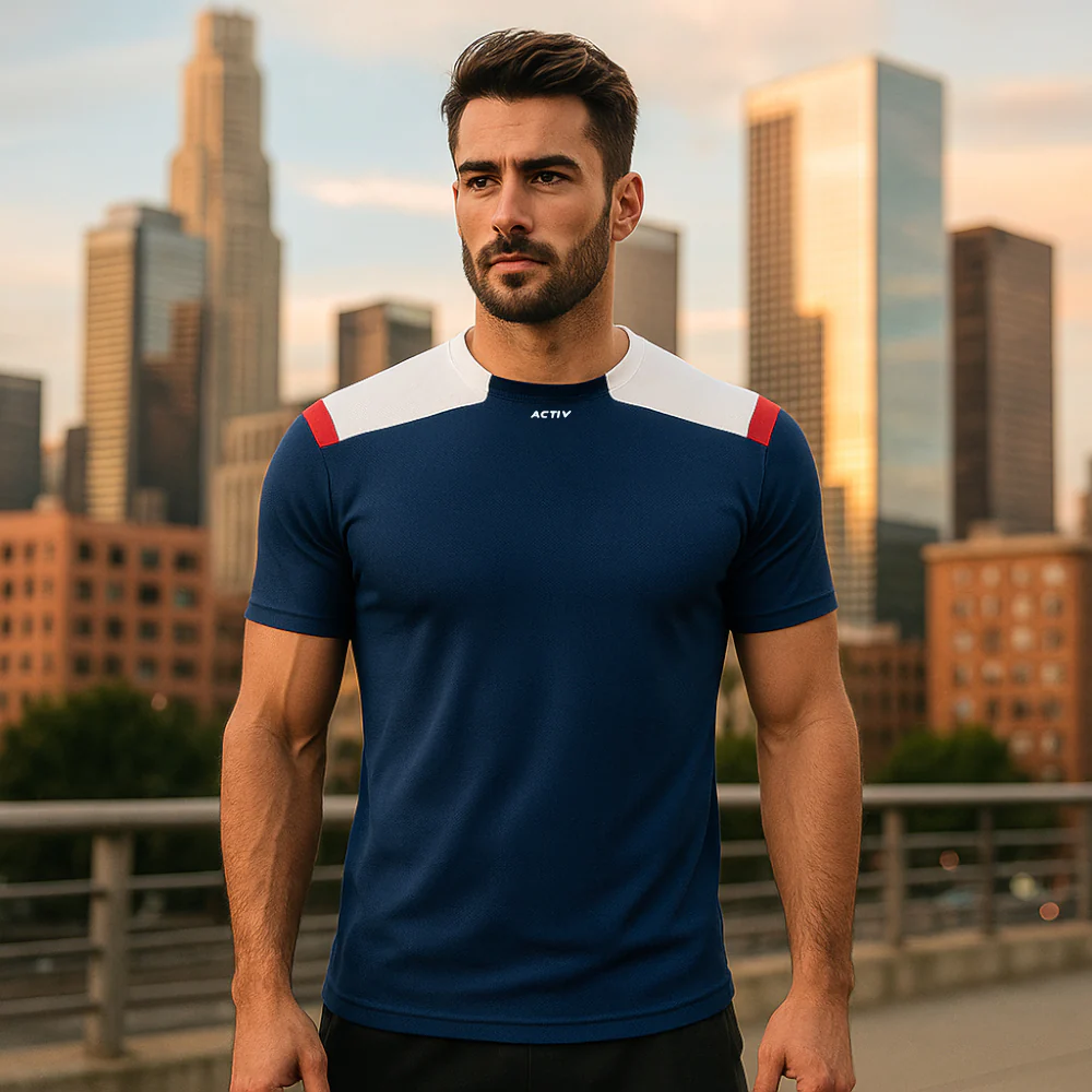ACTIV CROW R.NECK T-SHIRT - NAVY