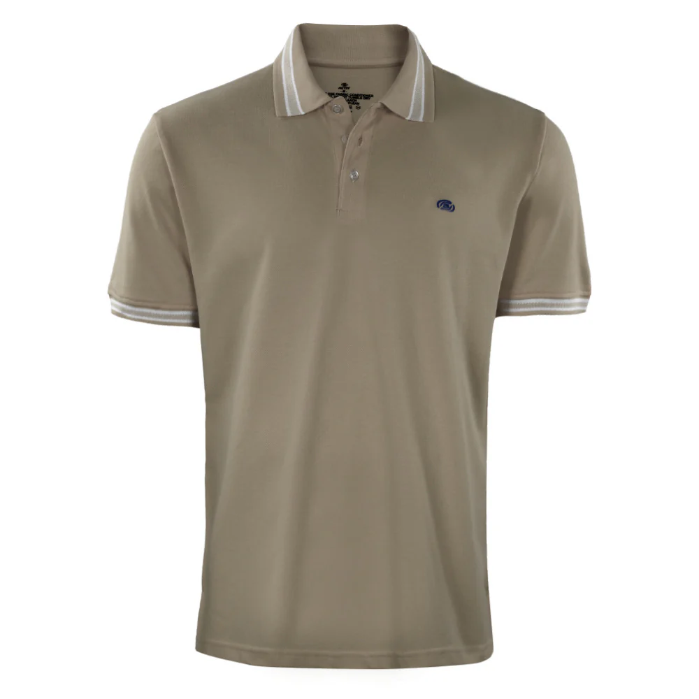 ACTIV EMB CASUAL POLO - BROWN