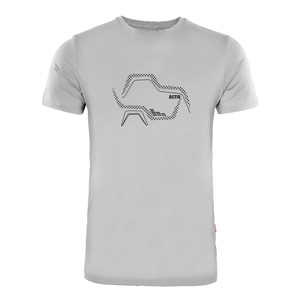 ACTIV PRINT R.NECK T-SHIRT - GREY - Image 2