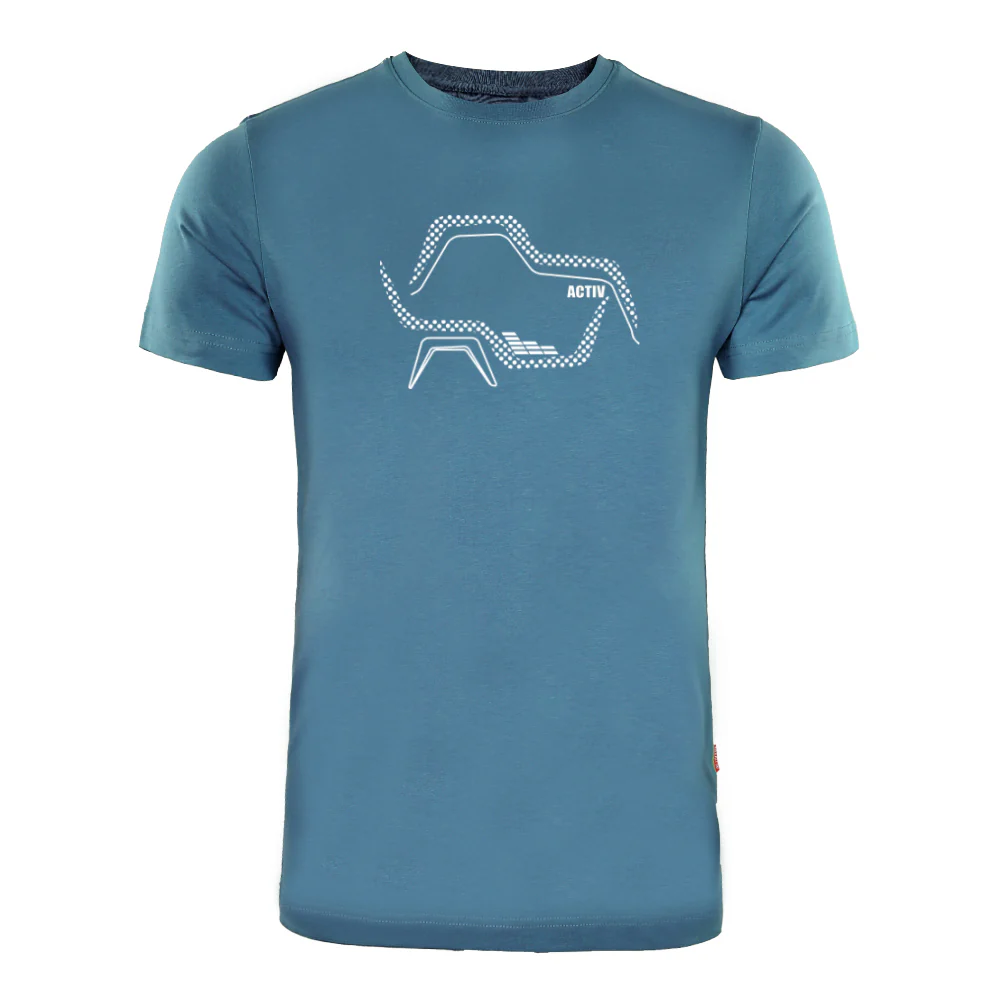 ACTIV PRINT R.NECK T-SHIRT - INDIGO - Image 2