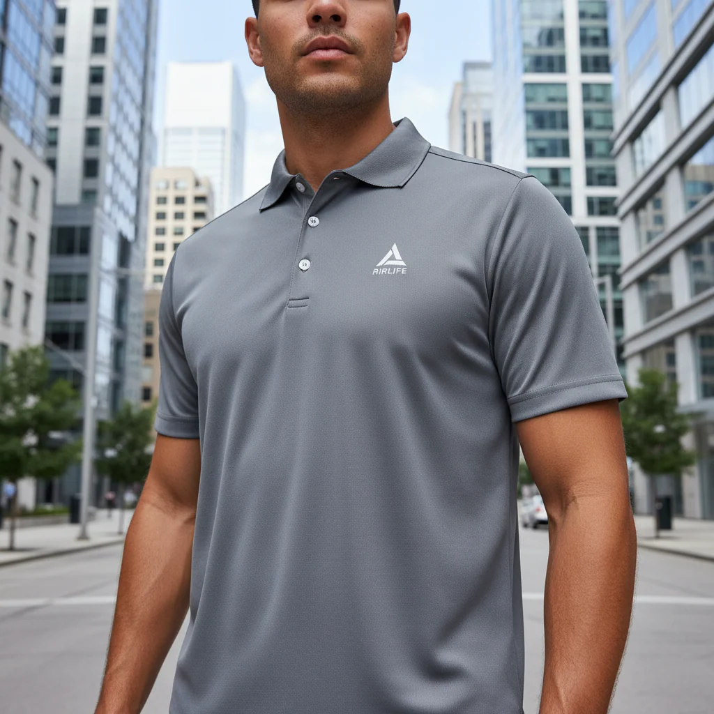 AIRLIFE BASIC SPORTS POLO - D.GREY